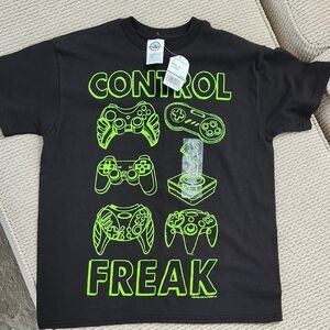 Control Freak Black T-Shirt, Youth Small, Size 8 NWT
